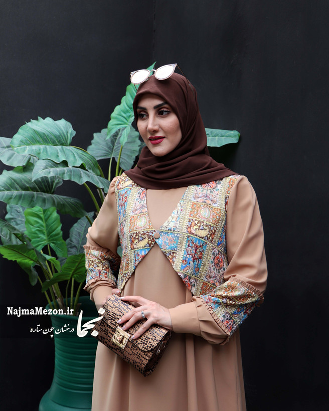 خرید مانتو عبایی رنگی مدل تیارا مزون نجما 