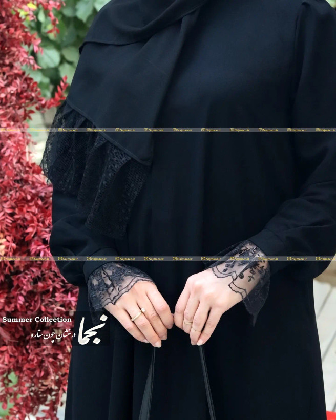 مانتو عبایی حریر مشکی