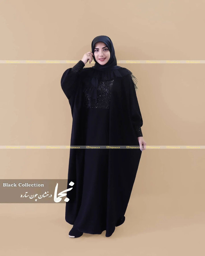 خرید آنلاین عبا دخترانه مشکی مجلسی