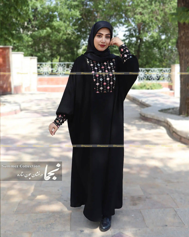 مانتو عبایی طرح دار