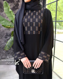 خرید مانتو عبایی سوزن دوزی