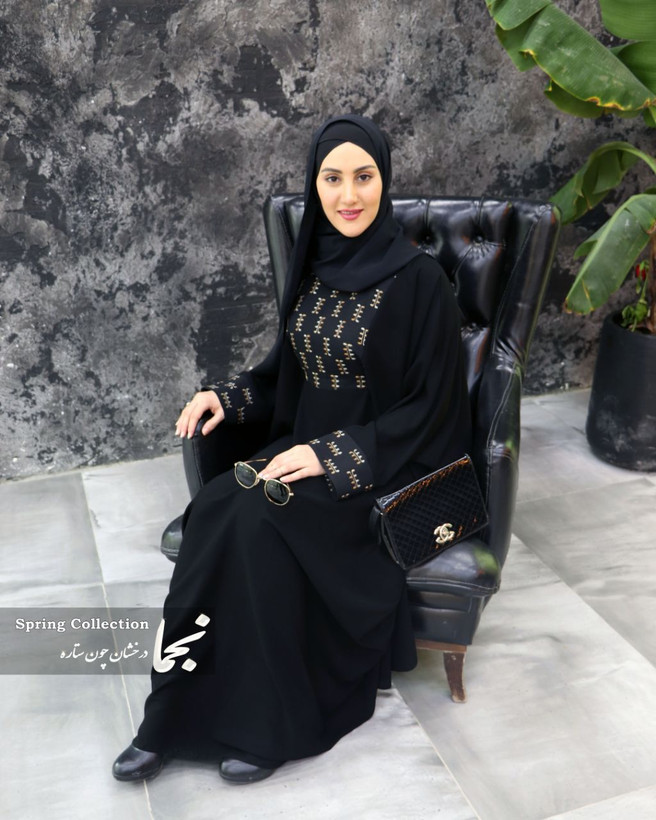 شیک ترین مدل مانتو عبایی سوزن دوزی