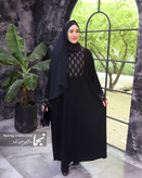 فروش مانتو عبایی سوزن دوزی مشکی