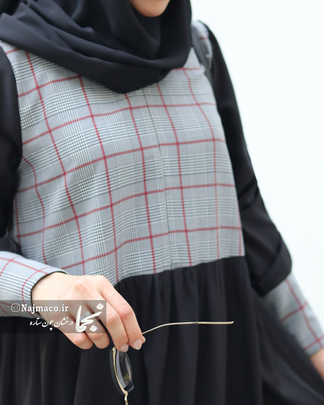 خرید مانتو عبایی چهارخونه