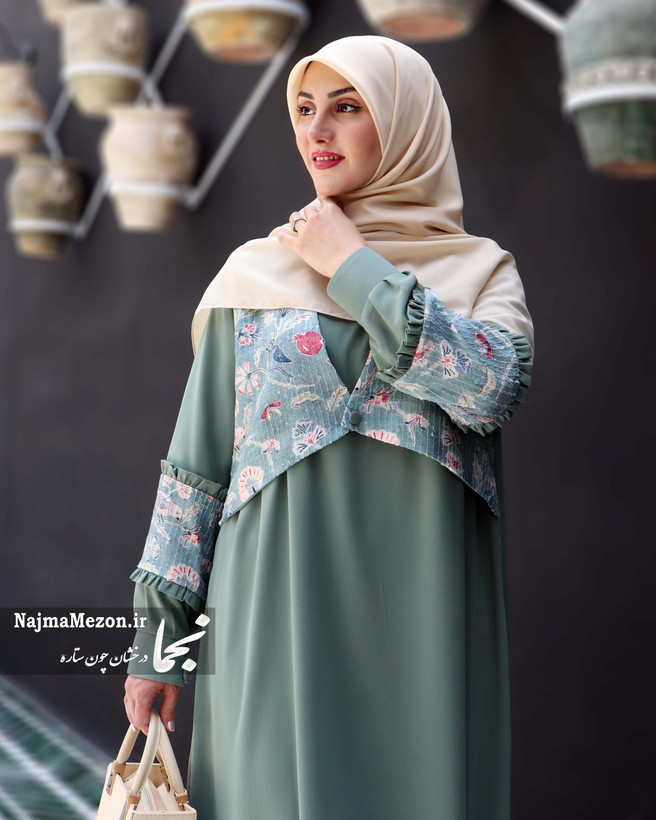 خرید مانتو عبایی رنگی