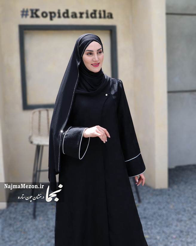 مانتو عبایی ژاکارد مدل خانم جان مزون نجما - فروشگاه نجما مزون