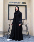 مانتو عبایی ژاکارد مشکی