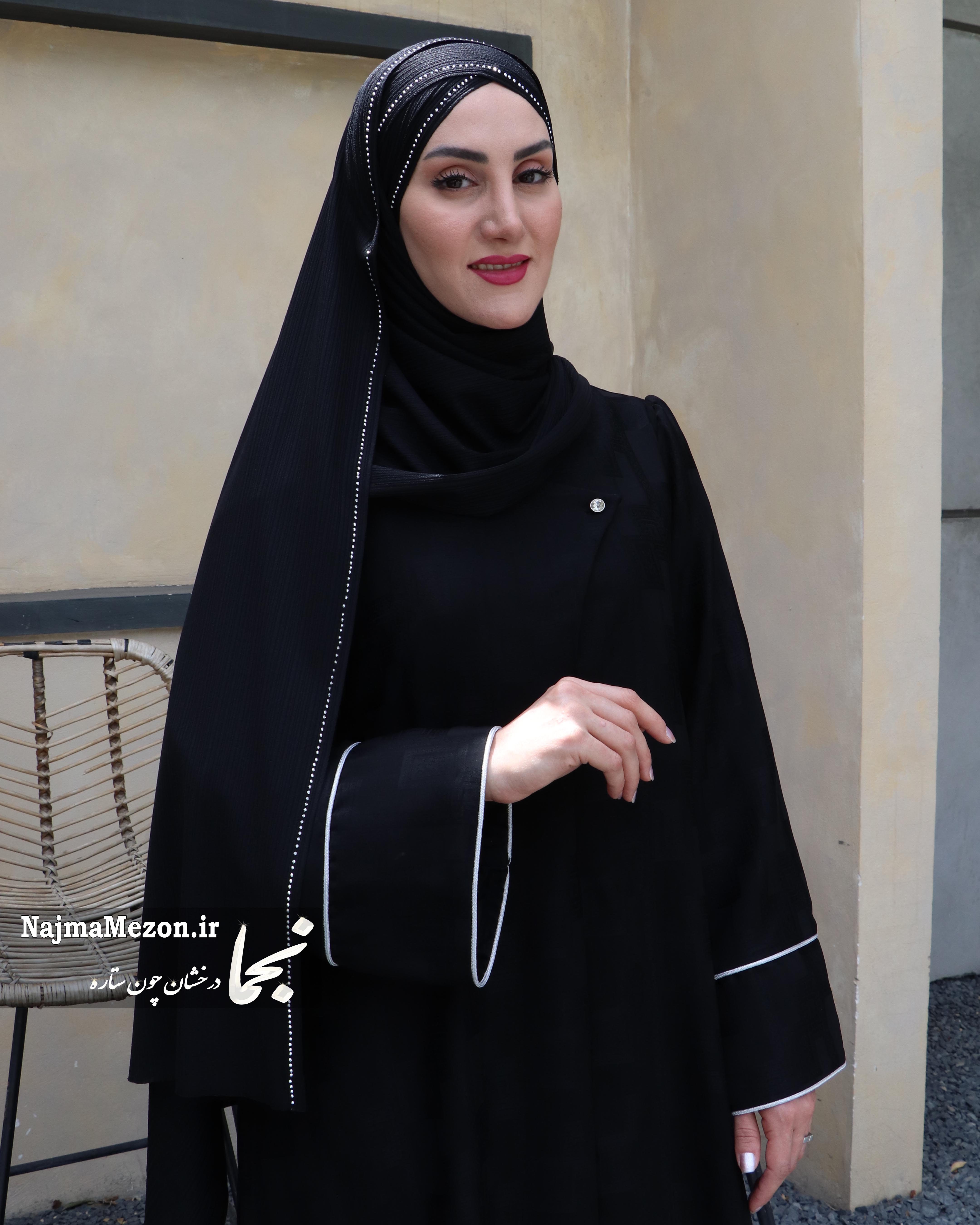 خرید مانتو عبایی مشکی مجلسی