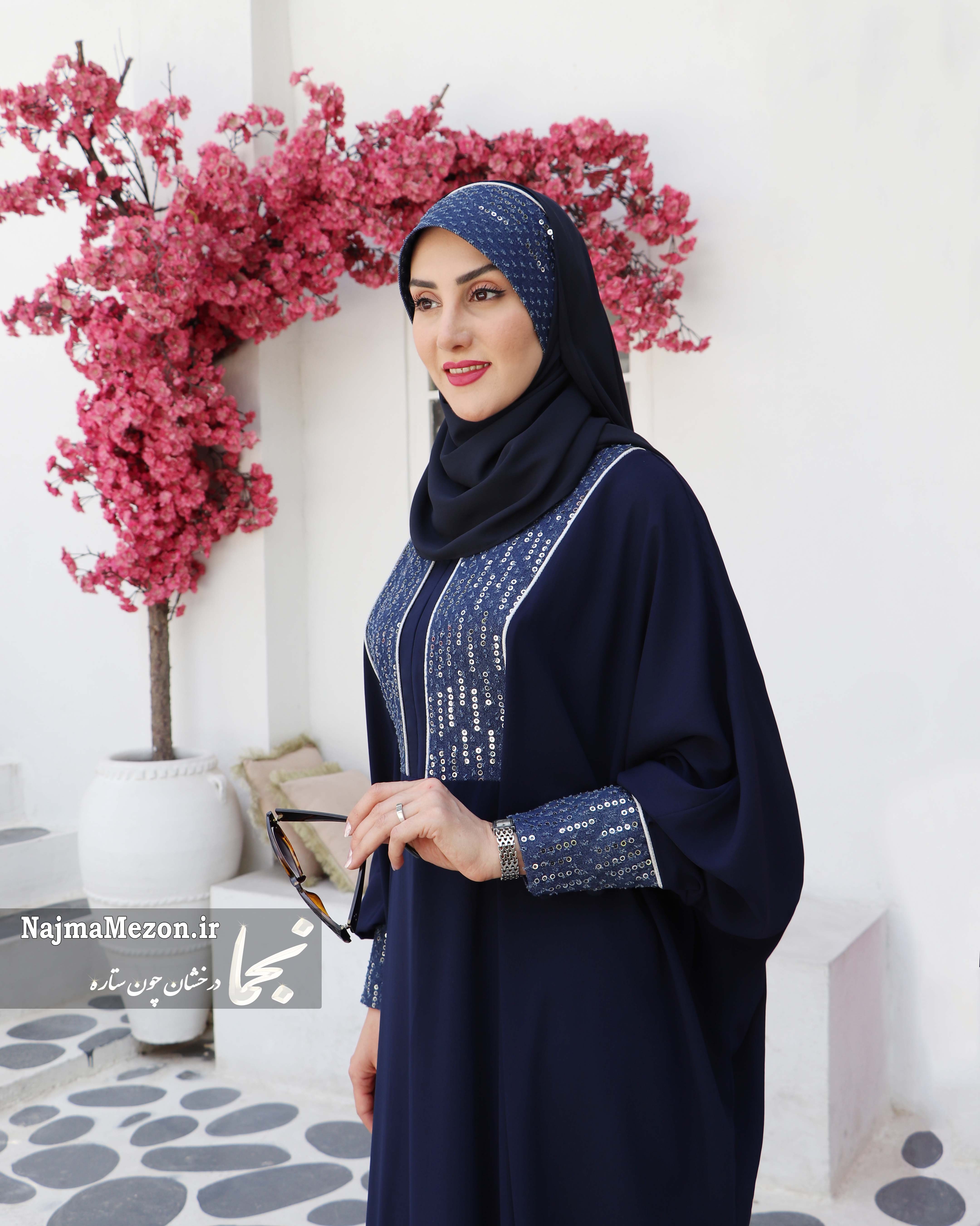 ترکیب پارچه کرپ و جین در عبای ضحی - طراحی مدرن