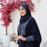 هدشال ست حنانه مخمل با کرپ حریر و پارچه جین سوزن دوزی هندی - مزون نجما