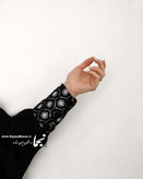 عبا مشکی مخمل سوزن دوزی | جزییات مچ