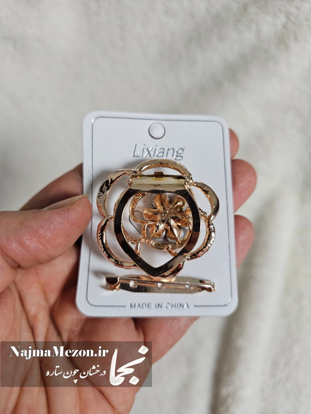 خرید حلقه روسری دو کاره پاپیونی | نمای پشت محصول