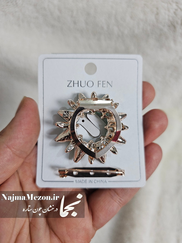 خرید حلقه روسری سنجاق سینه شو | نمایش پشت محصول