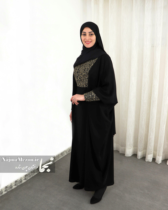 عبا زنانه مشکی | نمایش پشت عبای مریم