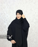 استایل هد شال مجلسی مشکی مدل شب گل با طرح گل برجسته - مزون نجما