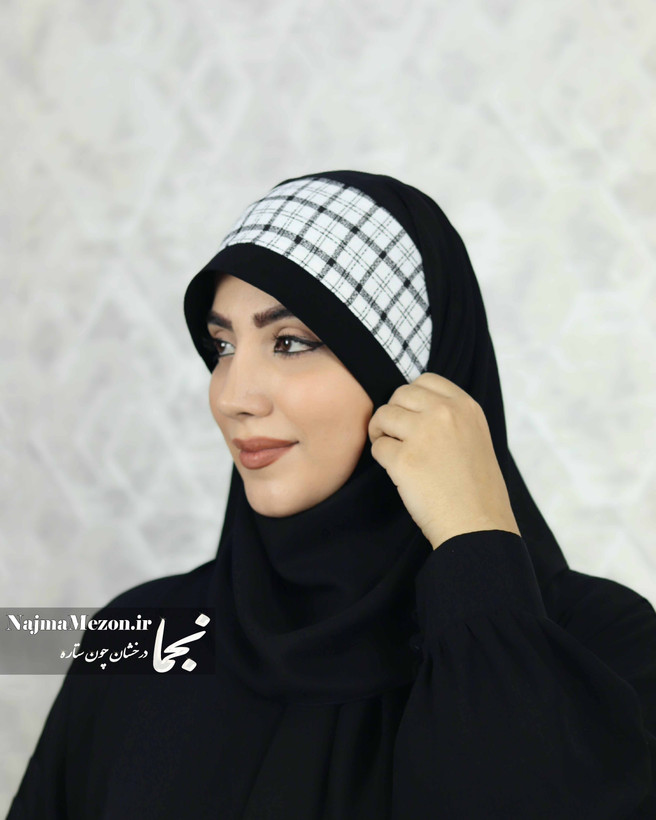 جزئیات پارچه شانل بافت چهارخانه مدل نجلا - مزون نجما