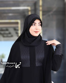 هد روسری سوزندوزی هندی مشکی مدل ضحی نمای روبرو - مزون نجما