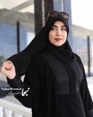 استایل هد شال سوزندوزی هندی مشکی مدل ضحی در حالت پوشیده - مزون نجما