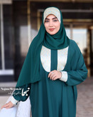 خرید هد روسری و هد شال مجلسی سبز مدل یکتا با ژاکارد و کرپ حریر نمایش نمای روبرو - مزون نجما