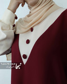 خرید مانتو عبایی زنانه اسپرت آوین زرشکی با سایز M تا XL - مزون نجما